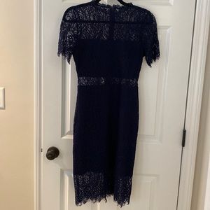 Lulus Remarkable Navy Blue Lace Dress